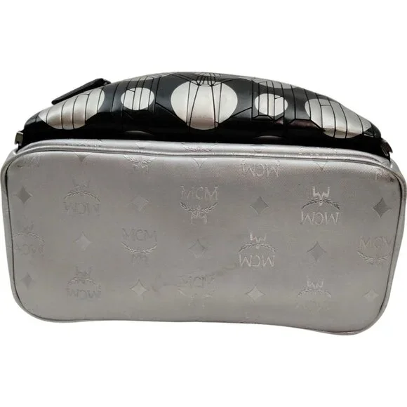 L5) Authentic MCM Backpack Bag Silver PVC Luxury Vintage  display picture 1